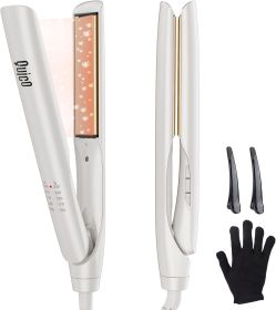 Flat Iron Hair Straightener, 100-240V Dual Voltage Travel Hair Straightener and Curler with 15s Heat Up