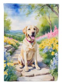 Labrador Retriever Spring Path Garden Flag Mailbox Flag Decorative Yard Flag Banner Outside Patio Artwork Yard Flower Beds, Garden Size, Multicolor