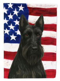 Black Scottish Terrier American Flag Garden Flag Mailbox Decorative Yard Banner Outside Patio Artwork for Flower Beds, Garden Size, Multicolor