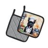 Scottish Terrier The Chef Pair of Pot Holders Kitchen Heat Resistant Pot Holders Sets Oven Hot Pads for Cooking Baking BBQ, 7 1/2 x 7 1/2