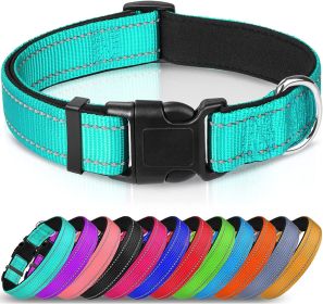 Reflective Dog Collar; Soft Neoprene Padded Breathable Nylon Pet Collar Adjustable for Medium Dogs (Color: Navy Blue, size: Small (Pack of 1))