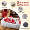 Human Dog Bed, Large Size Fits You and Pets, Washable Faux Fur Dog Bed for People Doze Off, Napping Orthopedic Dog Bed, Present Plump Pillow, Blanket